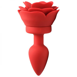 28x Silicone Vibrating Rose Anal Plug With Remote - Small BTYS-AG988-SML