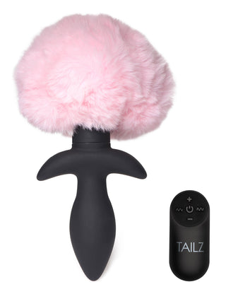 Waggerz Moving and Vibrating Bunny Tail Anal Plug - Pink TZ-AG788